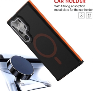 Étui de téléphone magnétique bicolore en TPU avec support d'objectif pour Samsung S22plus S23 ultra S24 <span class=keywords><strong>Japon</strong></span> et Corée du Sud, protection intégrale, finition givrée - Product Image 3