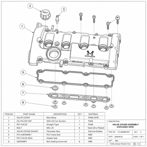 ฝาครอบวาล์วเครื่องยนต์ MANER รุ่น 06D103469N สำหรับรถยนต์ Seat Exeo ST Audi A4 S4 A6 S6 2.0TFSI อะไหล่ทดแทน - Product Image 5