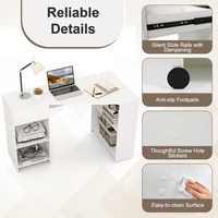 Organisateur de bureau d'angle en L moderne pour commande en gros avec étagères de rangement et tiroir pour petits espaces et bureau à domicile