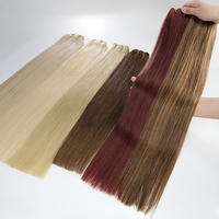 Ekstensi Rambut Manusia Virgin Double Drawn Caucasian Remy Cuticle Aligned Flat Bundles 12A Kualitas Salon 24 Inch 100g Vendor