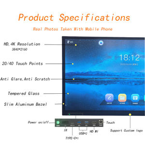 Tableau blanc interactif magnétique de 65 pouces avec écran tactile 20 points, affichage 4K UHD, système d'exploitation Android + Windows pour usage éducatif - Product Image 5