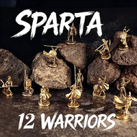 Figurine Spartan 12 Guerriers en Bronze, Modèle de Guerre de Collection, Décoration de Bureau, Cadeau pour Garçons, Souvenir Vintage en Laiton