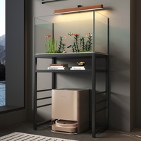 Support de réservoir à poissons moderne et simple en métal à double couche, pour la vie quotidienne, la cuisine en plein air, base robuste personnalisable, boîte de filtre inférieure