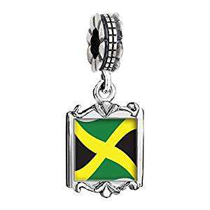 100% del encanto de la plata esterlina 925 de Jamaica de Bandera de País encanto personalizado cuentas de plata bandera de la joyería de Diy - Product Image 2