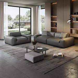 Sofá para sala de estar, sofá de fila recta para tres personas, apartamento pequeño de lujo ligero, sofá sencillo moderno de cuero - Product Image 1