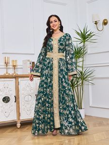 Meistverkauftes, verziertes muslimisches Kaftan-Kleid aus dem Nahen Osten mit Goldbesatz und Blumenmuster, dezente islamische Damen-Partykleidung, muslimische Abaya - Product Image 5
