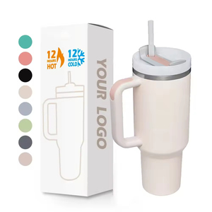 <span class=keywords><strong>Taza</strong></span> de viaje de <span class=keywords><strong>acero</strong></span> <span class=keywords><strong>inoxidable</strong></span> recubierta con impresión de logotipo personalizado de 40oz, vaso con asa para vaso, Vaso Aislado Gobelet Isotherme - Product Image 1