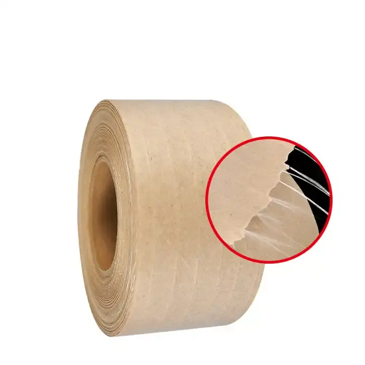 マスキングシーリングおよびパッケージング用の強化繊維を備えた超強力水活性化ブラウンクラフト紙テープ環境にやさしい使用