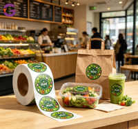 Étiquette personnalisée en rouleau, autocollante, imperméable, ronde, avec logo, pour boulangerie, restaurant, offre spéciale, emballage alimentaire, scellage