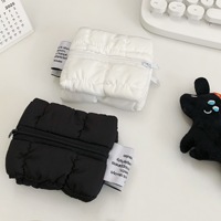 Dompet Koin Bentuk Awan Gaya Instagram Tempat Kartu Mini Lucu Desain Menarik Bahan Poliester Penutup Ritsleting untuk Menyimpan Koin