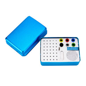 Scatola Organizzatrice per Frese Dentali in Alluminio Autoclavabile a 35 Fori Multiuso e Porta Punte di Guttaperca con 6 Fori Colorati e Coperchio - Product Image 2