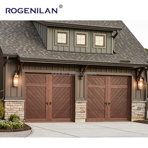 Portes de <span class=keywords><strong>garage</strong></span> sectionnelles coulissantes Rogenilan coupe-vent en aluminium à grain de bois pour villa - Product Image 5