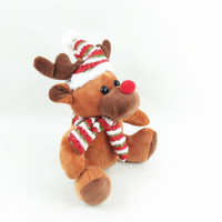 Adorable Peluche Renne Rudolph Marron de 20 cm, Jouet en Peluche de Noël, Poupée Renne pour Cadeau d'Anniversaire