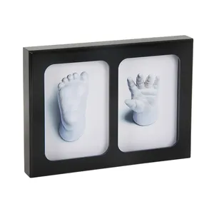 Bebek Handprint ve ayak izi yapımcıları kiti sake Newborn yenidoğan erkek kız yeni anne bebek duş hediyeler için resim çerçeveleri