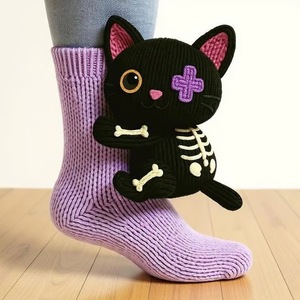 Chaussettes d'intérieur tricotées antidérapantes 3D animales, haute qualité, populaires hiver 2025, simulation Panda <span class=keywords><strong>Salamandre</strong></span>, au-dessus du genou - Product Image 6