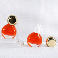 Mingsheng Nouveau Design Flacon Pompe en Verre Incliné en Forme d'Ampoule 30ml pour Fond de Teint Liquide et Émulsion Cosmétique