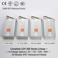 Boîtier en aluminium étanche IP67 LEYU CE ROHS pour alimentation LED 200W 12V 16.7A Transformateur AC-DC haute efficacité