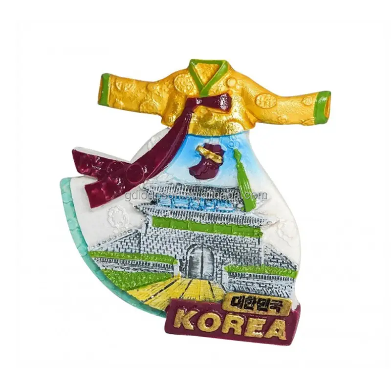 Hàn Quốc Khách Du Lịch Lưu Niệm 3D Nhựa Tủ Lạnh Nam Châm Truyền Thống Hàn Quốc Hanbok Tòa Nhà Lịch Sử Nam Châm Tủ Lạnh Nhựa