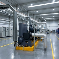 Chiller Sekrup Berpendingin Air Anti Ledakan 7-35 ℃   PLC Produktivitas Tinggi Terkendali untuk Proses Industri Kimia