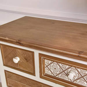 INNOVA Solid Wood Farmhouse Accent Style Eco-Friendly Storage <b>Cabinet</b> 5+ Drawers Home <b>Bar</b> Living Room Furniture for Home Hotel - Product Image 3