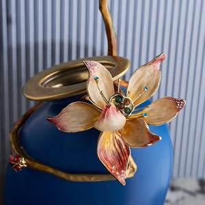 SANLOREN ornement de noël <span class=keywords><strong>d</strong></span>écor à la maison salon bureau moderne luxe fleur nénuphar émail ornements en céramique <span class=keywords><strong>d</strong></span>écoration - Product Image 6