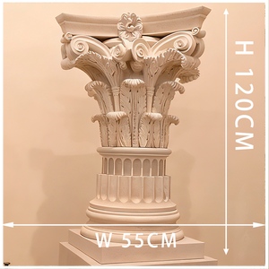 Colonne romaine en marbre blanc naturel sculptée à la main, design moderne, taille personnalisée, décoration intérieure et extérieure - Product Image 2