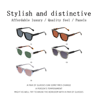 Lunettes de soleil polarisées tendance de haute qualité en acétate premium, monture carrée, protection UV400, logo personnalisé, pour homme et femme