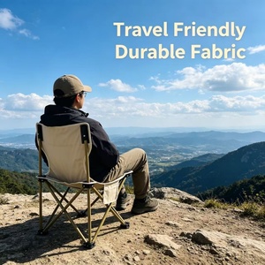 Chaise pliante portable d'extérieur personnalisée, robuste et compacte, avec poche de rangement en tissu Oxford, idéale pour la pelouse, la randonnée et la plage - Product Image 3