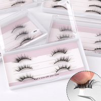 Cils auto-adhésifs sans colle, à poser, 3D volumineux ailés, réutilisables, imperméables, style manga, demi-cils pour les fêtes