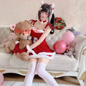 Robe de fête rouge pour femme, costume de Noël, style Père Noël, tenue de scène pour performance - Product Image 4