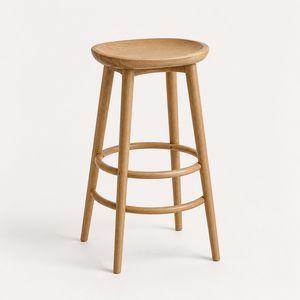 Tabouret de bar en bois d'acacia massif avec repose-pieds et tabouret Eden de haute qualité, servant également de buffet pour bar à domicile, pub, restaurant - Product Image 1