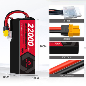 Tốc độ cao điện áp cao Drone pin 6S 10000mAh 25C 22.2V 6S Drone LiPo pin cho FPV khung 7/8/10inch FPV Pin - Product Image 4