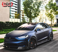 Jupes latérales à lèvre avant en Fiber de carbone de qualité supérieure diffuseur arrière Spoiler aile Canards Kit de carrosserie de Style RZ pour Tesla modèle X 2023