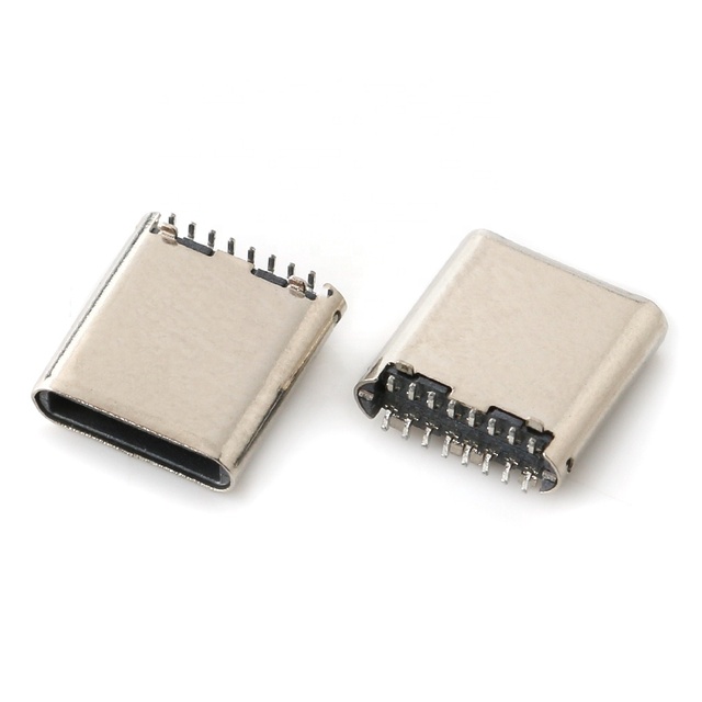 180 Degree 6.0mm/8.5mm Height USB Type-C Female Socket Connector with 1A 30V DC