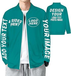 Custom Winter Eco-Friendly Bomber <b>Jacket</b> <b>Men</b> Women Full Print Sublimation Windbreaker <b>Lightweight</b> Zipper Team Uniform Casual - Product Image 3