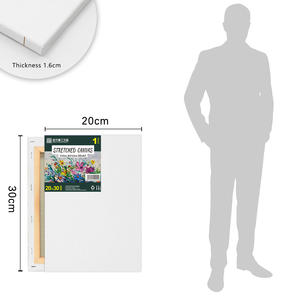 艺术家水平棉麻混纺拉伸空白画布，艺术用品三重底漆防漏艺术画布 - Product Image 2