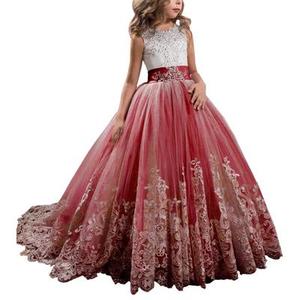 Vestido de Fiesta de Princesa para Niñas, con Encaje, Largo hasta el Suelo, para Bodas - Product Image 2