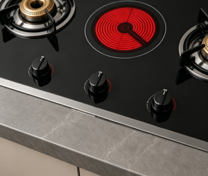 Table de cuisson hybride haute performance au gaz et infrarouge |   3 brûleurs, encastrables, faciles à nettoyer, double combustible pour les foyers très occupés - Product Image 5