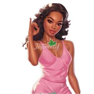 Meilleures ventes Nouveaux produits Soror Afro Girl Alpha <span class=keywords><strong>kappa</strong></span> Sororité Dtf Impression Fer sur Autocollants de transfert de chaleur - Product Image 4