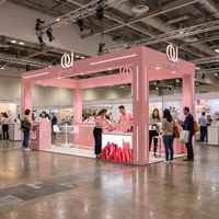 Stand d'exposition modulaire 3x6 en aluminium sur mesure avec impression SEG et éclairage LED pour comptoir de comptage des visiteurs