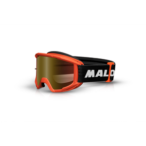 Maschera moto con lenti a specchio arancione Malossi