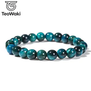 TeoWaki Gelang Elastis Manik-manik Batu Alam Bulat Dipoles 8Mm Pilihan Warna Beragam Hadiah Liburan Perhiasan Fashion Harian Terbaik - Product Image 4