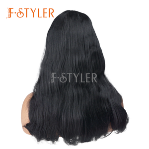 FSTYLER <span class=keywords><strong>Perruque</strong></span> Synthétique Premium Vente en Gros Vente en Vrac Usine Afro Noir Longue Ligne Droite Quotidien Cheveux Faits à la Machine Perruques <span class=keywords><strong>Pas</strong></span> <span class=keywords><strong>Cher</strong></span> - Product Image 3