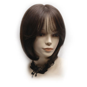 Perruque en cheveux vierges 100% attachée à la main, 10 pouces, boucles moyennes, clip-in, noir naturel, brun, légère, chimio, mode, par WIGTS - Product Image 1