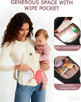 Petite sacoche à bandoulière pour couches avec pochette pour lingettes, mini sac à couches avec matelas à langer portable