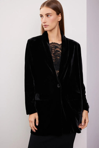 Fabrication <span class=keywords><strong>de</strong></span> vêtements haut <span class=keywords><strong>de</strong></span> gamme sur mesure OEM, blazer classique en <span class=keywords><strong>velours</strong></span> pour femmes, col châle, manches longues, <span class=keywords><strong>veste</strong></span> pour femmes - Product Image 3