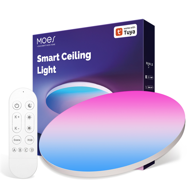 Tuya Wifi Smart Remote Control 24W LED Ceiling Light Indoor Home Living Room Round Rgb Smart Lighting