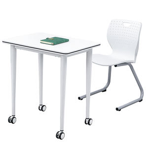Meubles d'école primaire de conception populaire en gros en Chine, bureau et chaise en métal pour étudiants, table d'étude de classe, bureau, chaise de formation - Product Image 2