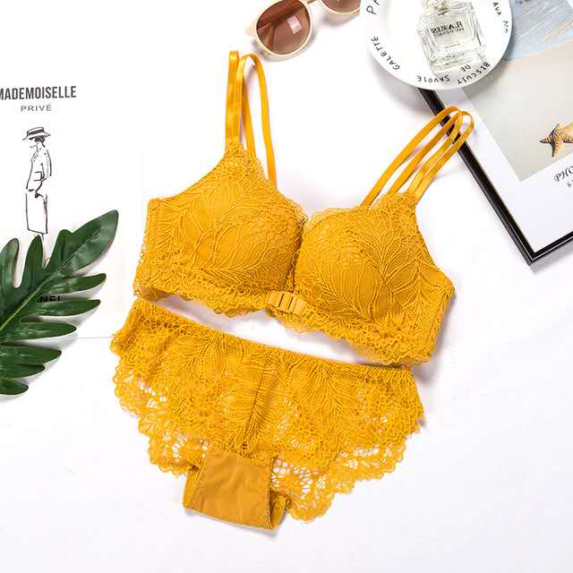 Wholesale Wire Free Sexy Lace Bra Suit Seamless Comfortable Girls Lingerie Bra and Panty Underwear Set