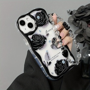 Ốp điện thoại chống sốc họa tiết thời trang chất liệu TPU trong suốt kèm dây đeo, đặt hàng số lượng lớn, giao hàng toàn cầu, dành cho iPhone - Product Image 3